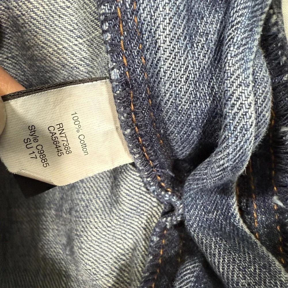 J Crew Jeans men's 33x30 Blue Denim The Driggs Straight Fits‎ Whisker Faded